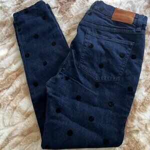 JCrew Toothpick Jean With Velvet Dots For Women